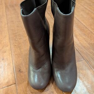 Elegant Brown Leather Ankle Boots